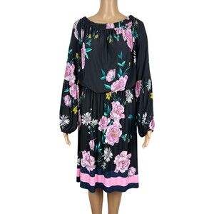 Lane Bryant Floral Off The Shoulder Long Sleeve Dress Size 22/24